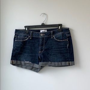 Paige Medium/Dark Wash Jean Shorts
